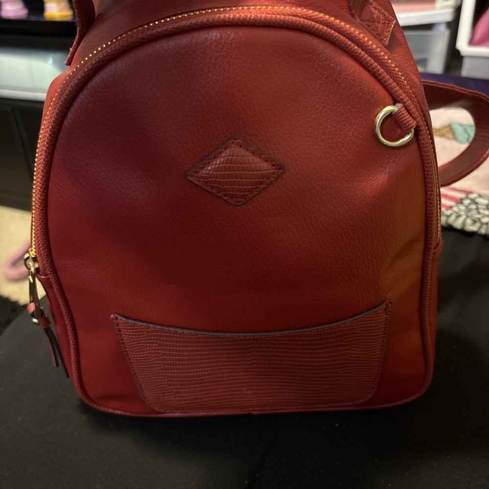 Red Leather Backpack